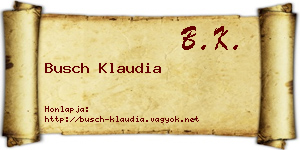 Busch Klaudia névjegykártya